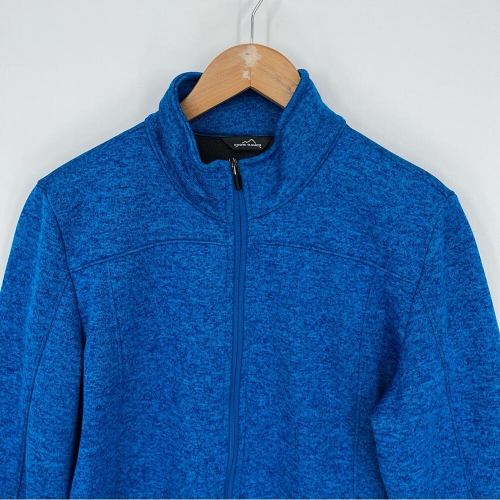 Eddie Bauer Fleece Lined Jacket Women Blue Full Zip Cozy - Size L - Picture 3 of 11